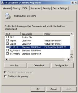 standard tcp/ip port